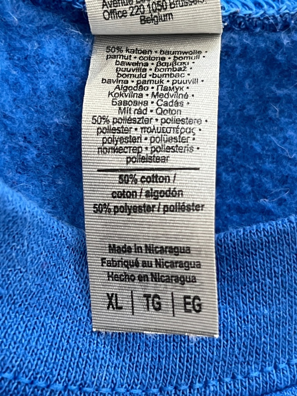 Gildan Royal Blue Buffalo Bills Crewneck Sweatshirt with Red and White Logo XL - Picture 3 of 3